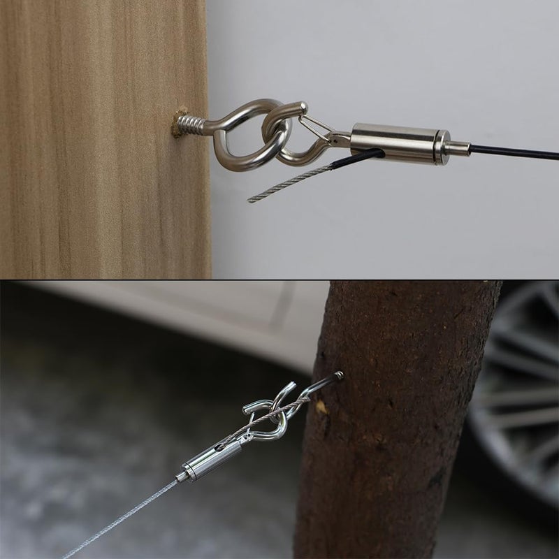 YQL Portable Hook & Eye Turnbuckle Tension for 1/16-3/32 Galvanized /304/316 Stainless Steel Cable Guide Wire Rope light hanging Suspension Accessories Pack-6 - Image 5